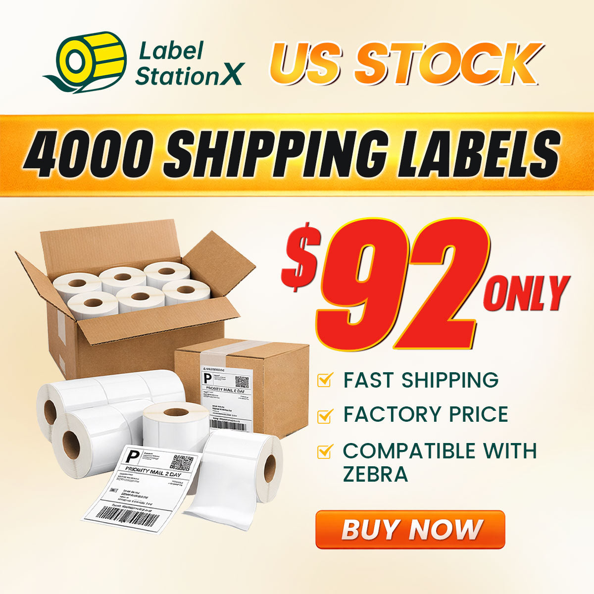4x6 Thermal Shipping Labels for Rollo & Zebra – Strong Adhesive, Jam-Free Printing