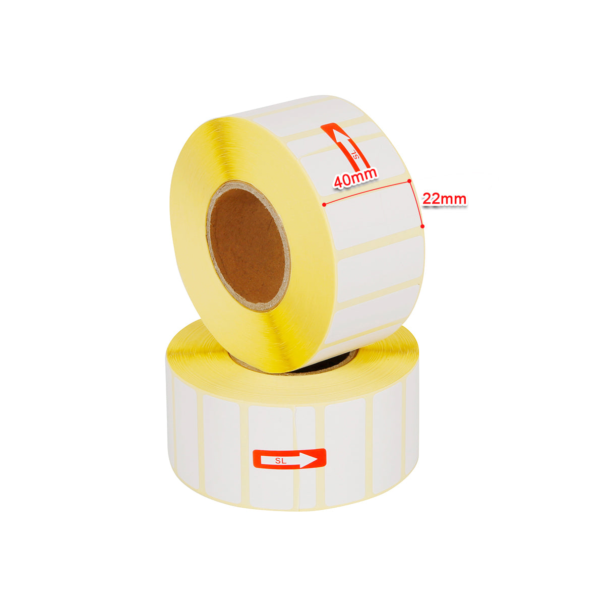 40×22mm thermal barcode labels for inventory and product labeling
