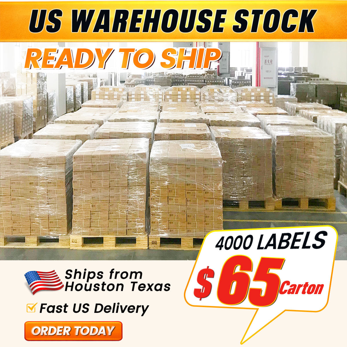 
4x6 thermal shipping labels US warehouse stock ready to ship direct thermal labels fast delivery ecommerce shipping labels