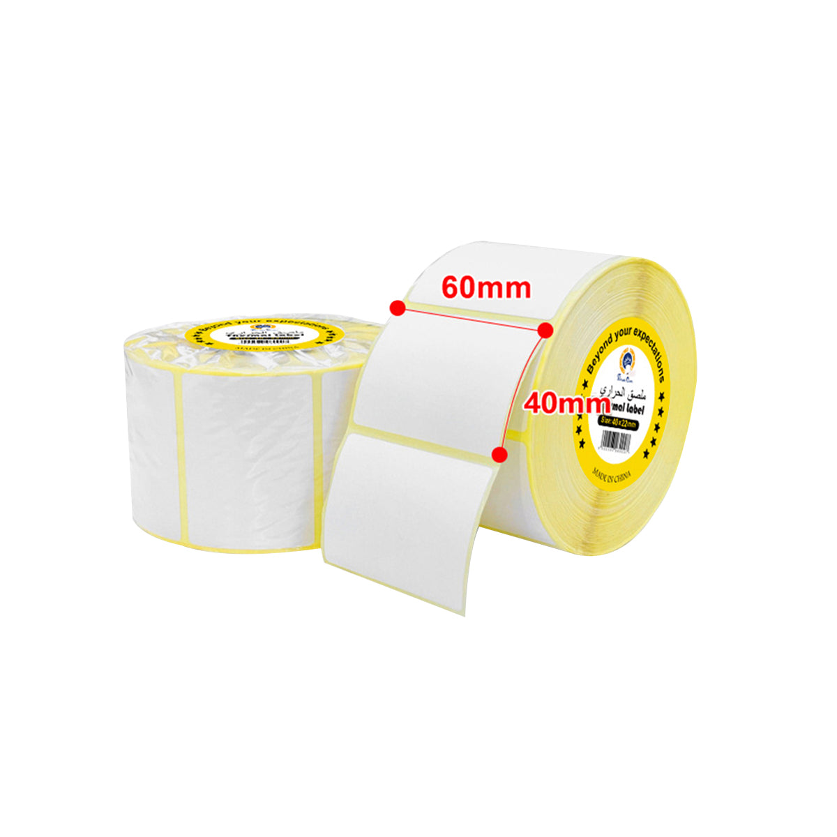 60×40mm thermal product labels for retail e-commerce and warehouse inventory with accurate barcode scanning