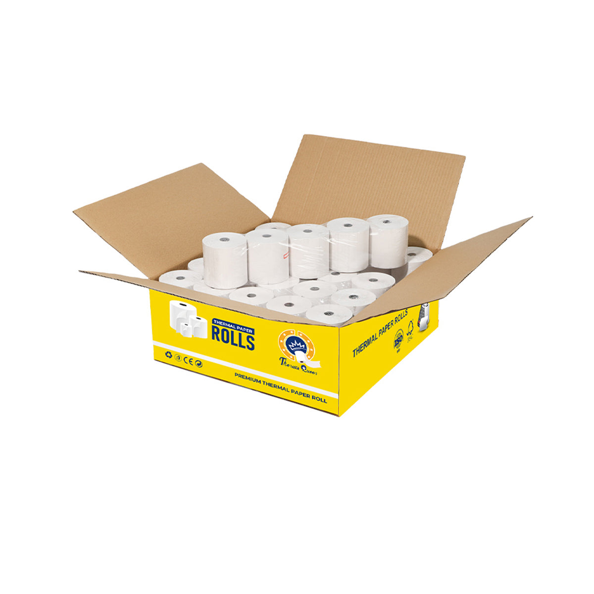 80×70mm thermal paper packaging with product specifications