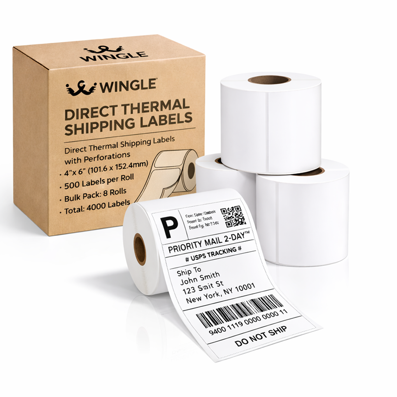 4×6 Printable Thermal Shipping Labels 4000pcs — Factory Direct Price, Clear Print, Strong Adhesive