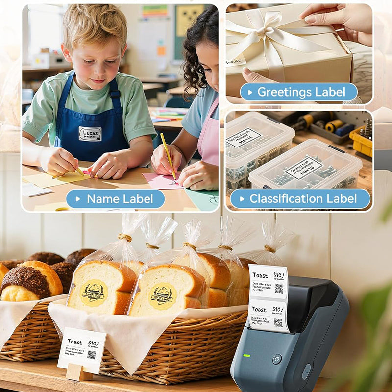Multi-purpose 50x25mm thermal labels for gift surface stickers, box marking, and product categorization